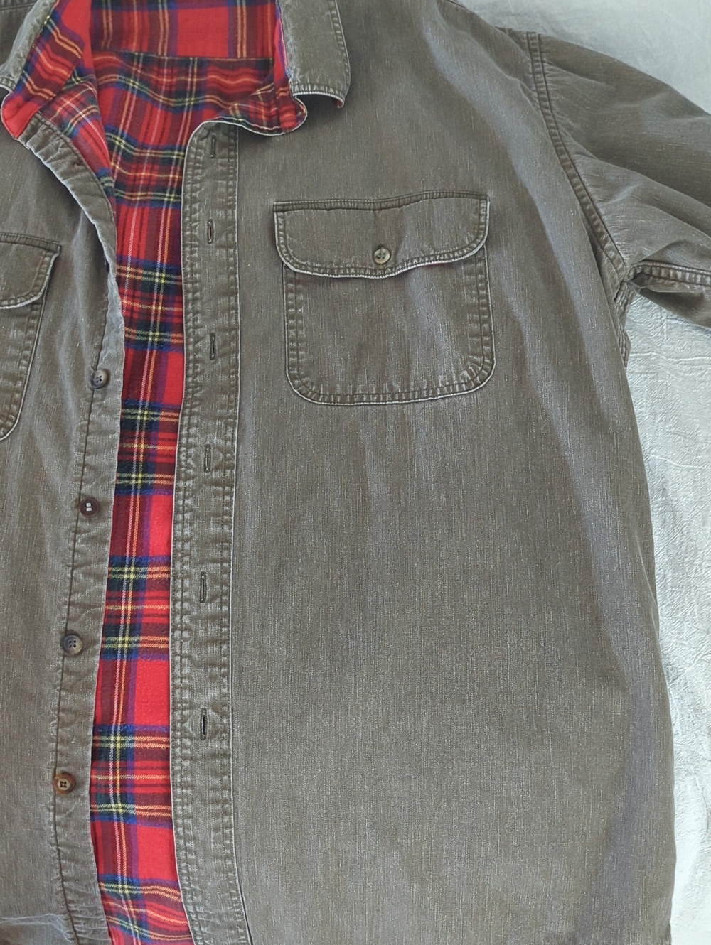 Vintage L.L. Bean Flannel Lined Canvas Hurricane Shirt Jacket Men L Made in USA - Picture 8 of 9